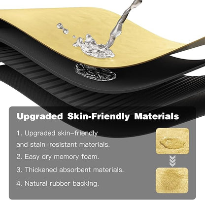 Bathroom Mat Quick Dry, Bathroom Rugs Non Slip Washable Thin Absorbent Bath Mat Fits Under Door Bathroom Floor Mat Perfect for Bath, Shower, or Sink 16"x24" Light Yellow