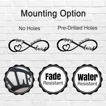 Wedding Gifts for Couples 2025 | Personalized Wedding Gifts | Couples Gift for Her | Anniversary Wedding Date Sign | Engagement Gift | Wall Decor | Bridal Shower Gift | Infinity Metal Sign