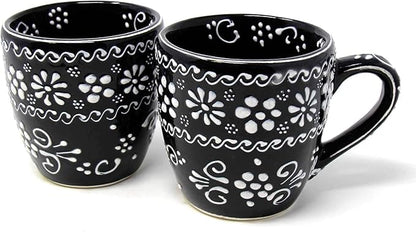 Encantada Handmade Hand-Painted Authentic Mexican Pottery Mugs (1-Pack, Ink)