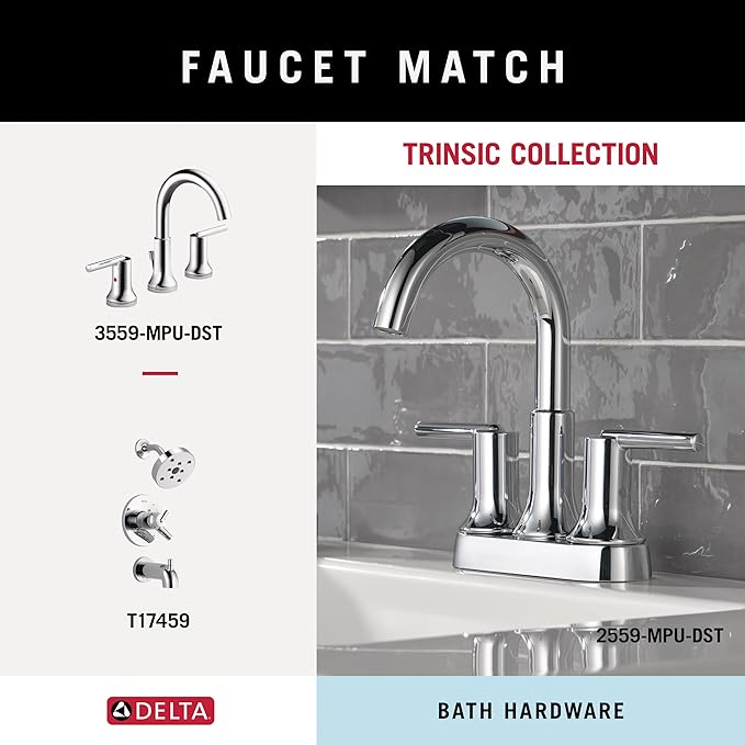 Delta Trinsic (1-Pack) Toilet Paper Holder Polished Chrome Tissue Roll Holder for Bathroom Organization and Storage Single Post Toilet Tissue Holder Wall Bathroom Accessories 75950