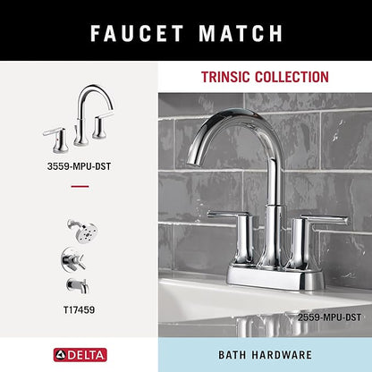 Delta Trinsic (1-Pack) Toilet Paper Holder Polished Chrome Tissue Roll Holder for Bathroom Organization and Storage Single Post Toilet Tissue Holder Wall Bathroom Accessories 75950