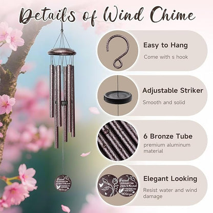 25''Wind Chimes,Best Friend Birthday Gifts for Women, Woman, Thanksgiving,Christmas Day Gifts Ideas for Friendship Rreminder.
