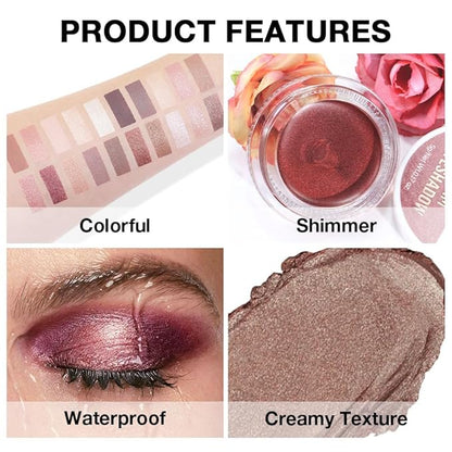 Cream Glitter Bronze Shimmer Metallic Eyeshadow Palette Makeup, Natural Single Mini Instant Holographic Eyeshadow For Older Women, Sombras Crema Para Ojos, Talc, Paraben & Cruelty Free, 20