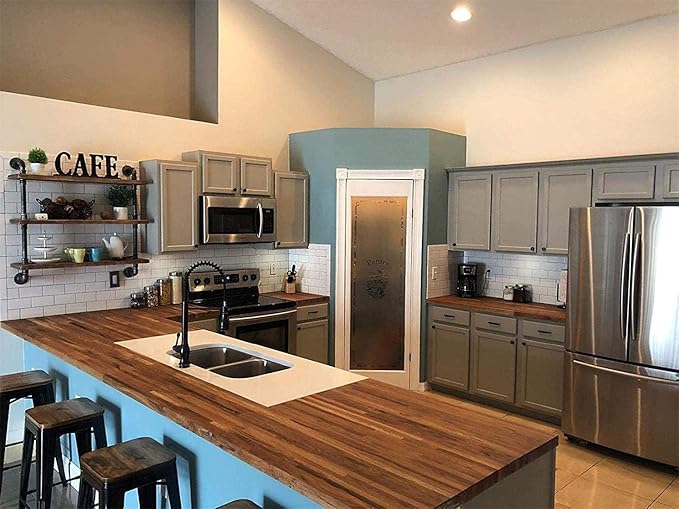 DR.IRON Industrial Pipe Shelving 3 Tiers Wall Mount, Rustic Storage Shelves, Retro Bathroom Shelving (Black, 32" L)