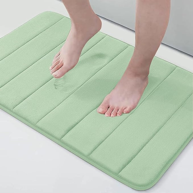 Buganda Memory Foam Bath Mat, 30" x 20", Ultra Soft and Non-Slip Bathroom Rugs, Water Absorbent and Machine Washable Bath Rug for Bathroom, Shower, and Tub, Sage Green