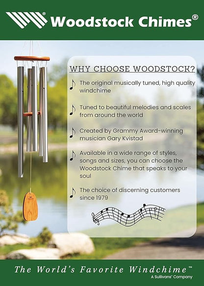 Woodstock Chimes Pluto Wind Chime for Outside 37" Black Wood Medium Tone Sound for Outdoor Garden, Patio, Porch Decor Gifts, Encore Collection, DCKK37