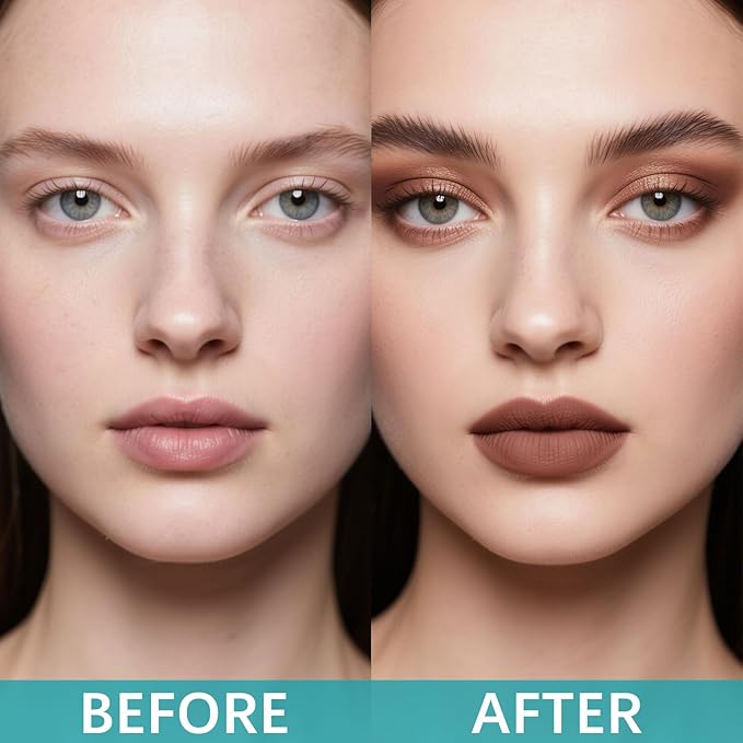 Waterproof Liquid Eyeliner and Contour Stick 2-in-1|Under Eye Highlighter Stick & Stay All Day Makeup with Fine Brush|Smudge-Proof, Transfer-Proof(02Brown & Dark Brown)