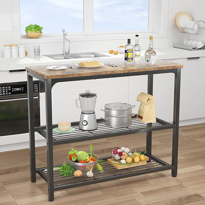 Ecoprsio Small Console Table, Sofa Table with Double Mesh Shelves, Industrial Entryway Table for Entryway, Hallway, Foyer, Front Hall, Sofa Couch, Living Room, Bar, Kitchen, 32 Inch, Rustic