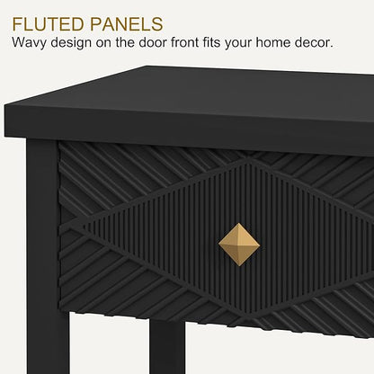 47" Console Table with 3 Drawers, Fluted Narrow Long Entryway Table with Storage Shelf, Accent Table for Entryway, Living Room, Behind Couch, Foyer, Hallway, Office