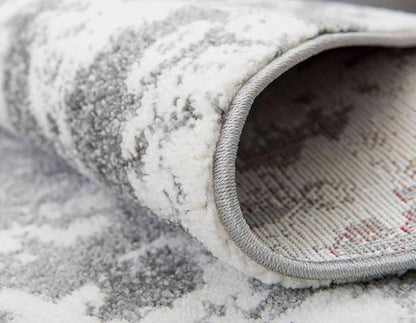 Unique Loom Rosso Collection Vintage, Geometric, Bohemian, Traditional, Distressed, Southwestern Area Rug, 2' 0" x 6' 0", Light Gray/Ivory