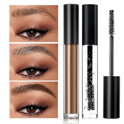 DAGEDA Clear Eyebrow Setting Gel, Brow Fix Gel, Waterproof And Sweat-Proof Eyebrow Repair Liquid Brows Styling Beauty Salon Home Use Makeup, 1.81oz (Clear and Dark Brown)