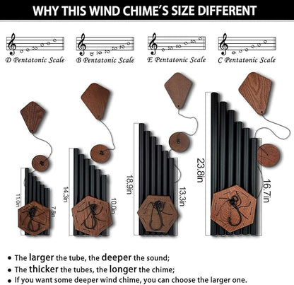 Small Wind Chimes for Outside, Wind Chimes Outdoor Tuned Soothing Melody, Wind Chime for Mom/Housewarming, Black WindChimes Outdoors Decoration.