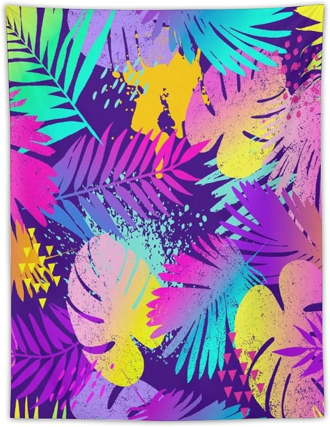 ICMOLYYENLO Palm Leaf Tapestry Wall Hanging, Tropical Leaves Plant Jungle Green Hawaiian Art Home Decor for Guest Bedroom Living Room Dormitory 30" x40