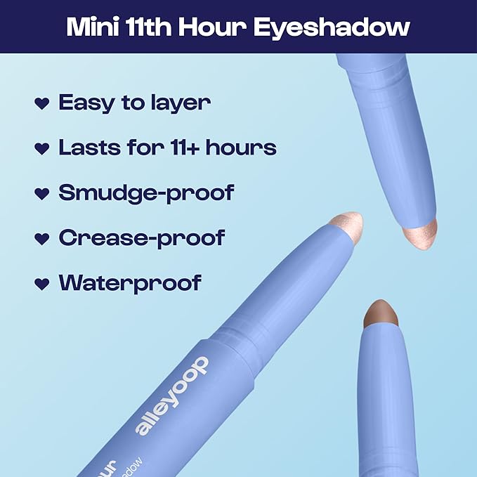 ALLEYOOP Everyday 5-Piece Essentials Kit - Makeup Set Includes 11th Hour Mini Eyeshadow Stick, Lip Goals Glossy Lip Balm & Mini Go To The Distance Mascara - Vegan & Cruelty-Free