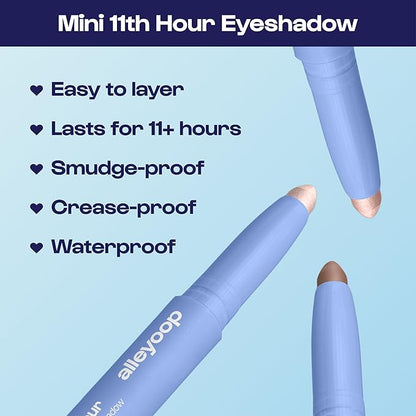 ALLEYOOP Everyday 5-Piece Essentials Kit - Makeup Set Includes 11th Hour Mini Eyeshadow Stick, Lip Goals Glossy Lip Balm & Mini Go To The Distance Mascara - Vegan & Cruelty-Free