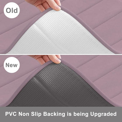 Buganda Memory Foam Bath Mat, 47" x 24", Ultra Soft and Non-Slip Bathroom Rugs, Water Absorbent and Machine Washable Bath Rug Runner for Bathroom, Shower, and Tub, Mauve