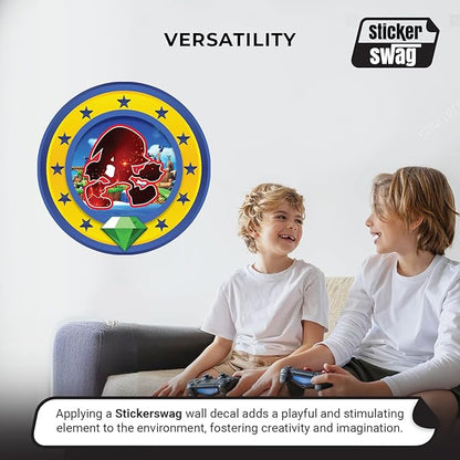 Speed Hero Wall Decal – Removable Vinyl Wall Art with Chaos Emerald Design – Gaming Room, Bedroom & Playroom Decor (Power Hero)