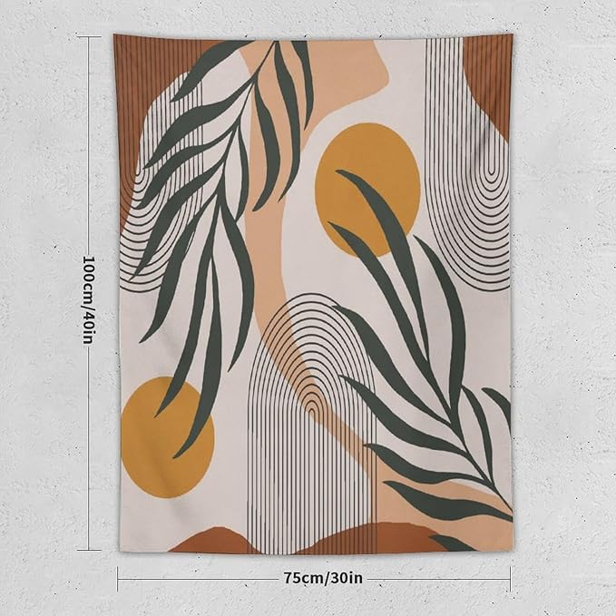 ICMOLYYENLO Boho Plant Aesthetic Tapestry, Abstract Medieval Arch Sun Home Aesthetic Wall Hanging For Bedroom Living Room Dormitory Tapestry 60x60 Inches