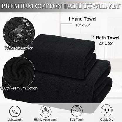 32PCS Bathroom Set Bathroom Accessories with Shower Curtain and Bath Towel,Trash Can,Bathroom Decor,Black Shower Curtain Set,Toilet Brush,Trash Can & 3PCS Soap Dispenser