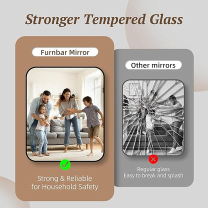 Bathroom Mirror 55" x 36", Large Rectangle Wall Mirror, Gold Metal Frame Wall Mounted Mirrors for Bathroom, Vanity, Bedroom, Entryway Decor(Horizontal/Vertical)