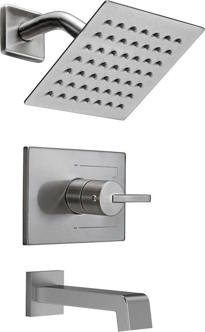 Bathtub Shower Systems, Tub and Shower Faucet Set Combo with 6 Inch Brushed Nickel Shower Faucet Set, Shower Tub Faucets Sets Complete (Valve Included)