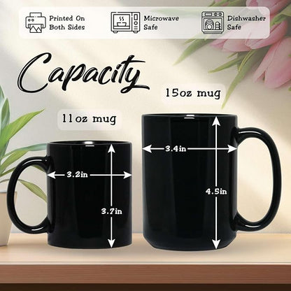 Personalized Love Heart Ceramic Mug, Custom Name Black Cup 11oz Or 15oz, Customized Celestial Themed Coffee Mug, Valentine's Day Themed Keepsake Cup, Gift For Him Her, Heart Mug