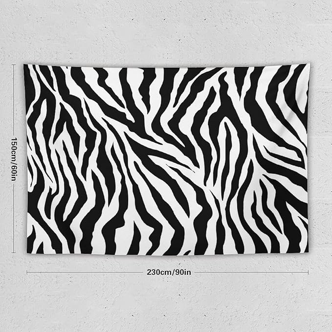 HZOHNAGO Zebra Print Tapestry Nature Wild Animals Black and White Stripe Printed Wall Tapestry Painting Wall Hanging for Bedroom Living Room Dorm 90" W x 60" H