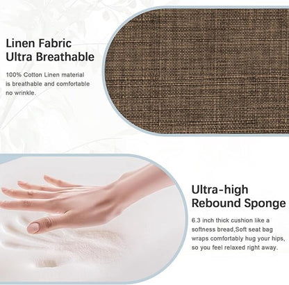 Accent Chair 2 Seat, Arm Chairs with Soft Seat and Armrests for Living Room, Love seat for Dining, Reading, and Waiting Rooms (Brown)