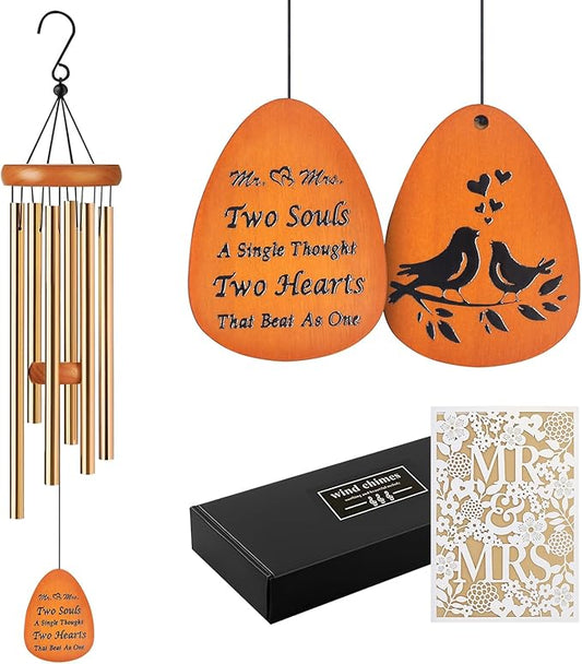 Wedding Gift for Couples,Mr and mrs Gift,Bride to be Gifts for Bridal Wedding Wind Chime for Outdoor, Garden Decoration,Bridal Shower Gifts