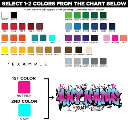 Custom Graffiti Wall Decal Personalized Graffiti Name Fitness Gym Workout Room Wall Decals and Stickers for Nursery, Room Walls Decor, Peel & Stick Name Decals for Walls