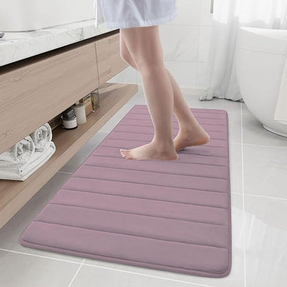 Buganda Memory Foam Bath Mat, 55" x 24", Ultra Soft and Non-Slip Bathroom Rugs, Water Absorbent and Machine Washable Bath Rug Runner for Bathroom, Shower, and Tub, Mauve