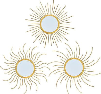 Mirror Decor Sunburst Mirrors Metal Sun Mirror Wall Decor Wall Mirror Home Decorative Wall Art for Living Room Bedroom Entryway