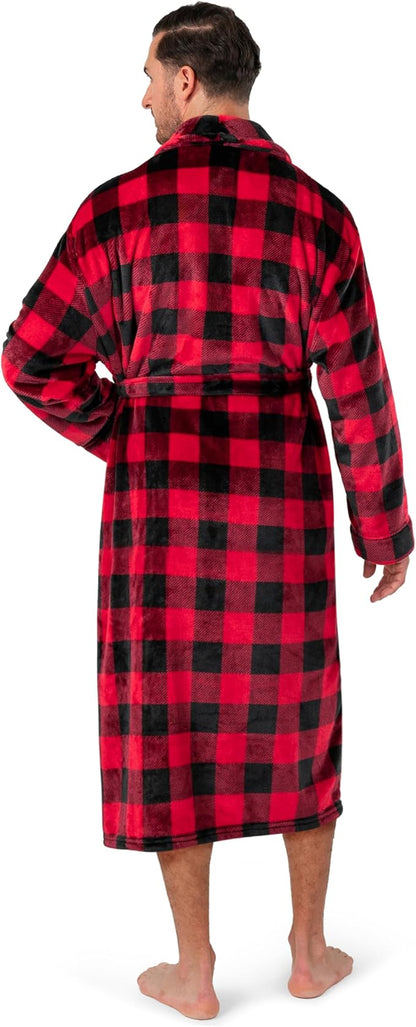 PAVILIA Mens Soft Robe | Warm Fleece Robes for Men, Soft Spa Bathrobe with Shawl Collar and Pockets