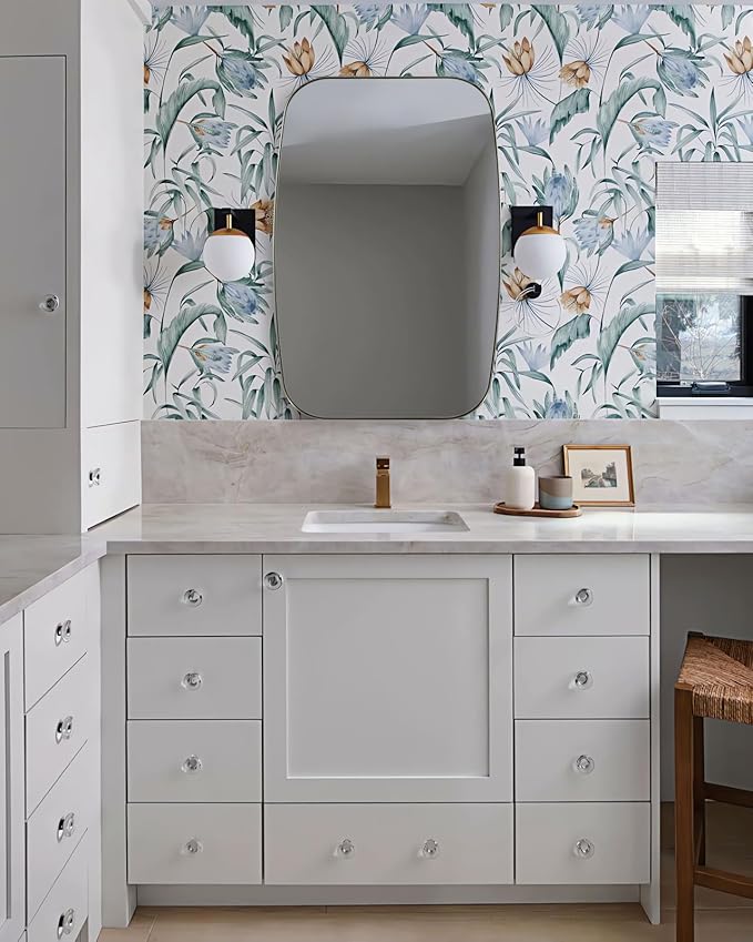 ANDY STAR Brushed Nickel Mirror, 24x32’’ Oval Mirror for Bathroom, Brushed Nickel Oblong Bathroom Mirror for Over Sink, Modern Anti Rust Silver Vanity Mirror