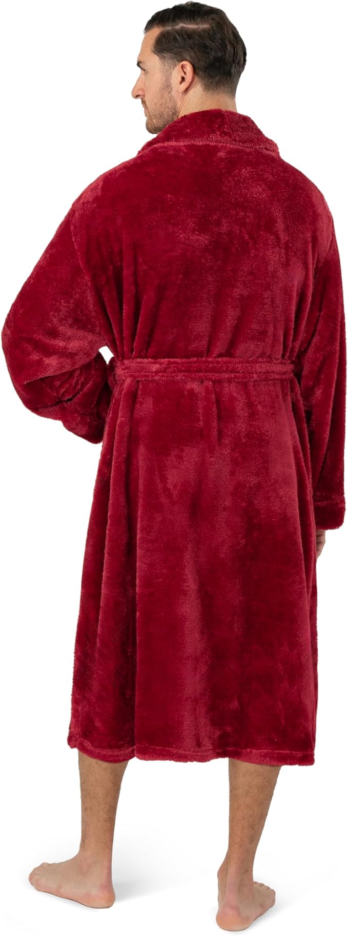 PAVILIA Mens Soft Robe, Plush Fluffy Fleece Bathrobe Men, Long Sherpa Shaggy Spa Robe