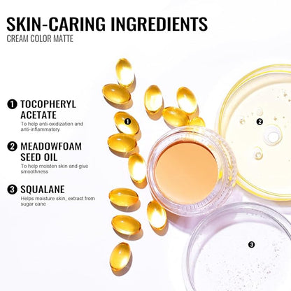 Oulac Matte Eyeshadow 3-in-1 Eyeshadow Eye Primer&Eyeliner Highly Pigmented Waterproof Smudge-proof Long Lasting Wear Smooth&Blendable Formula for Natural Look,Vegan & Cruelty-Free,CM07