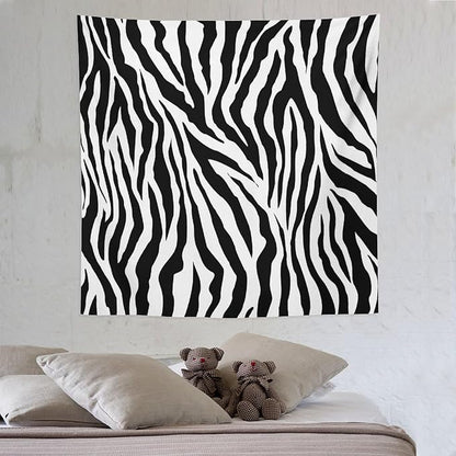 HZOHNAGO Zebra Print Tapestry Nature Wild Animals Black and White Stripe Printed Wall Tapestry Painting Wall Hanging for Bedroom Living Room Dorm 60" W x 60" H
