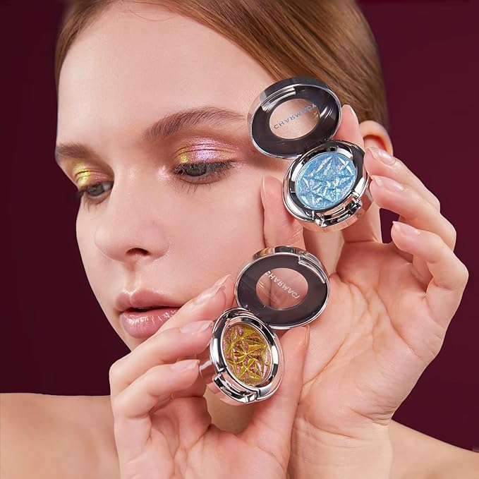 CHARMACY Multichrome Eyeshadow, Insane Shifters Chameleon Eyeshadow, Creates High-Impact, Glitter Metallic Eye Looks, 100% Vegan and Cruelty Free, 1.9g (#808)
