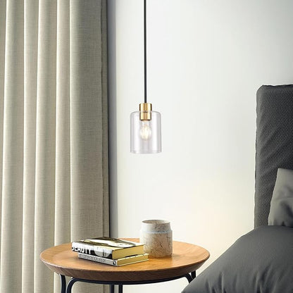 Black Brass Pendant Lights Kitchen Island - Clear Glass Pendant Light Fixture Multiple Stems Rods 3 Units 12 Inch 3 Units 4 Inch (2 Pack Black Brass Downrod)