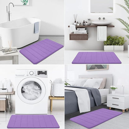 Buganda Memory Foam Bath Mat, 35.4" x 24", Ultra Soft and Non-Slip Bathroom Rugs, Water Absorbent and Machine Washable Bath Rug Runner for Bathroom, Shower, and Tub, Lavender