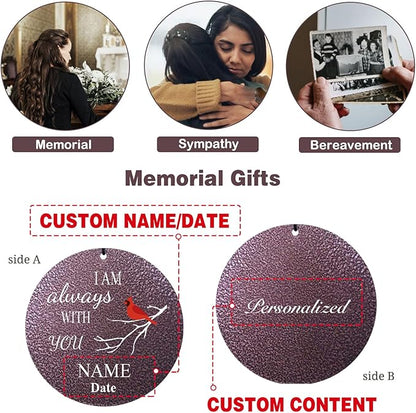 ASTARIN 36" Large Deep Tone Personalized Name Sympathy Wind Chimes, Cardinal Memorial Wind Chime for Loss of Mother Father Loved One, Bereavement Condolence Gifts Decor Outdoor Patio Garden