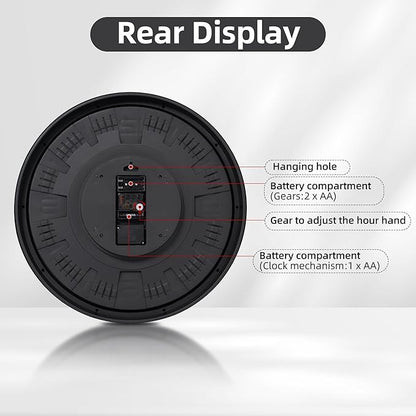 Maxstar Large Vintage Moving Gear Wall Clock, 20''Battery Operated Industrial Steampunk Metal Decor for Living Room, Office,Fireplace, Farmhouse(Arabic Number-Bronze)