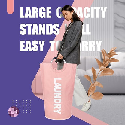 Caroeas 90L Laundry Basket (13 Colors), Waterproof Laundry Hamper, Laundry Bag with Padded Handles, Clothes Hamper Stands Up Well, Collapsible Laundry Basket Easy Storage