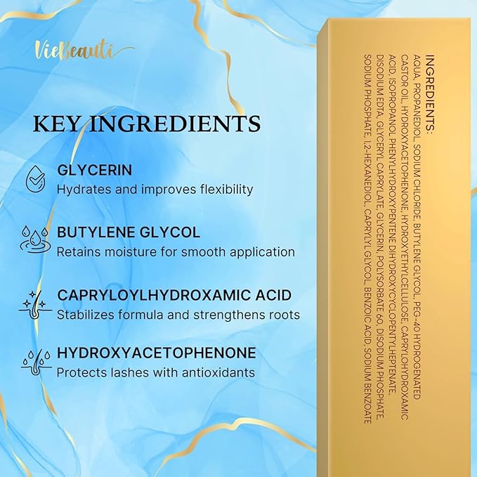 VieBeauti Lash Serum for Eyelash Growth: 5mL Eyelash Growth Serum with Advanced Formula to Boost Longer Fuller and Thicker Looking Lashes - Vegan & Cruelty-Free for Sensitive Eyes 5-Month Supply