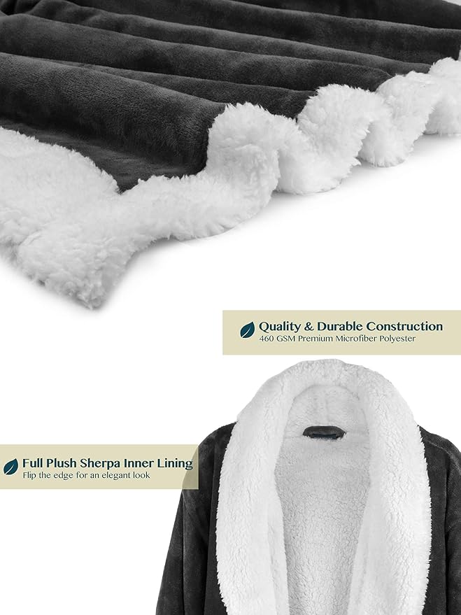 PAVILIA Mens Soft Robe | Warm Fleece Robes for Men, Soft Spa Bathrobe with Shawl Collar and Pockets