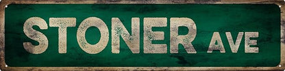 Vintage Tin Sign Retro Metal Stiner Ave Signs Stylish Wall Art Plaques for Home Decor Bathroom Kitchen House and Gothic Wall Decor or as a Unique Poster 16x4 in