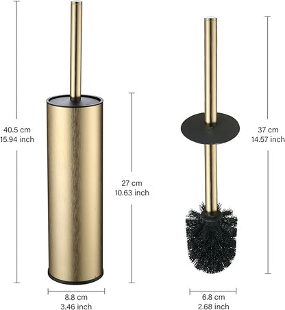 Toilet Brush and Holder Set Premium Material Toilet Bowl Cleaner Free Standing Toilet Bowl Brush and Holder Gold