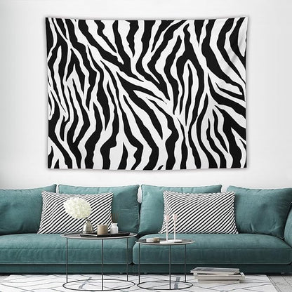 HZOHNAGO Zebra Print Tapestry Nature Wild Animals Black and White Stripe Printed Wall Tapestry Painting Wall Hanging for Bedroom Living Room Dorm 80" W x 60" H