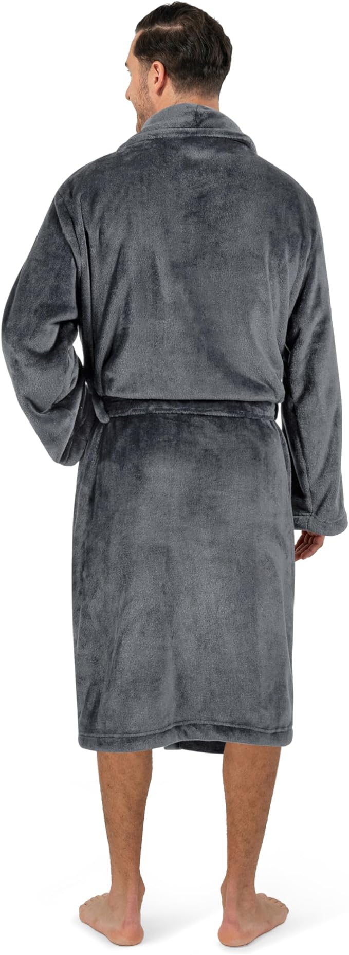 PAVILIA Mens Soft Robe Bathrobe for Men, Lightweight Fleece Male Robe Long Bath Shower Spa