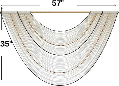 Macrame Wall Hanging Handcrafted Boho Wall Decor Bead Woven Wall Hanging for Bedroom, Living Room, Entryway, Farmhouse or Nursery Bohemian Home Aesthetic 57"x35"